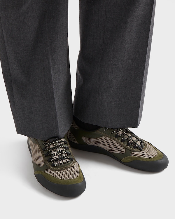 Speedrock leather and mesh fabric sneakers - Military Green Speedrock leather and mesh fabric sneakers - Military Green