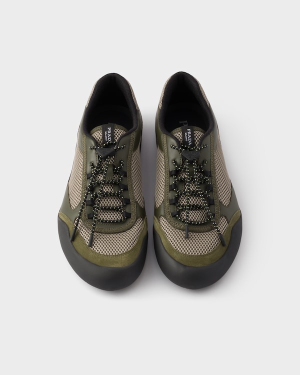 Speedrock leather and mesh fabric sneakers - Military Green Speedrock leather and mesh fabric sneakers - Military Green