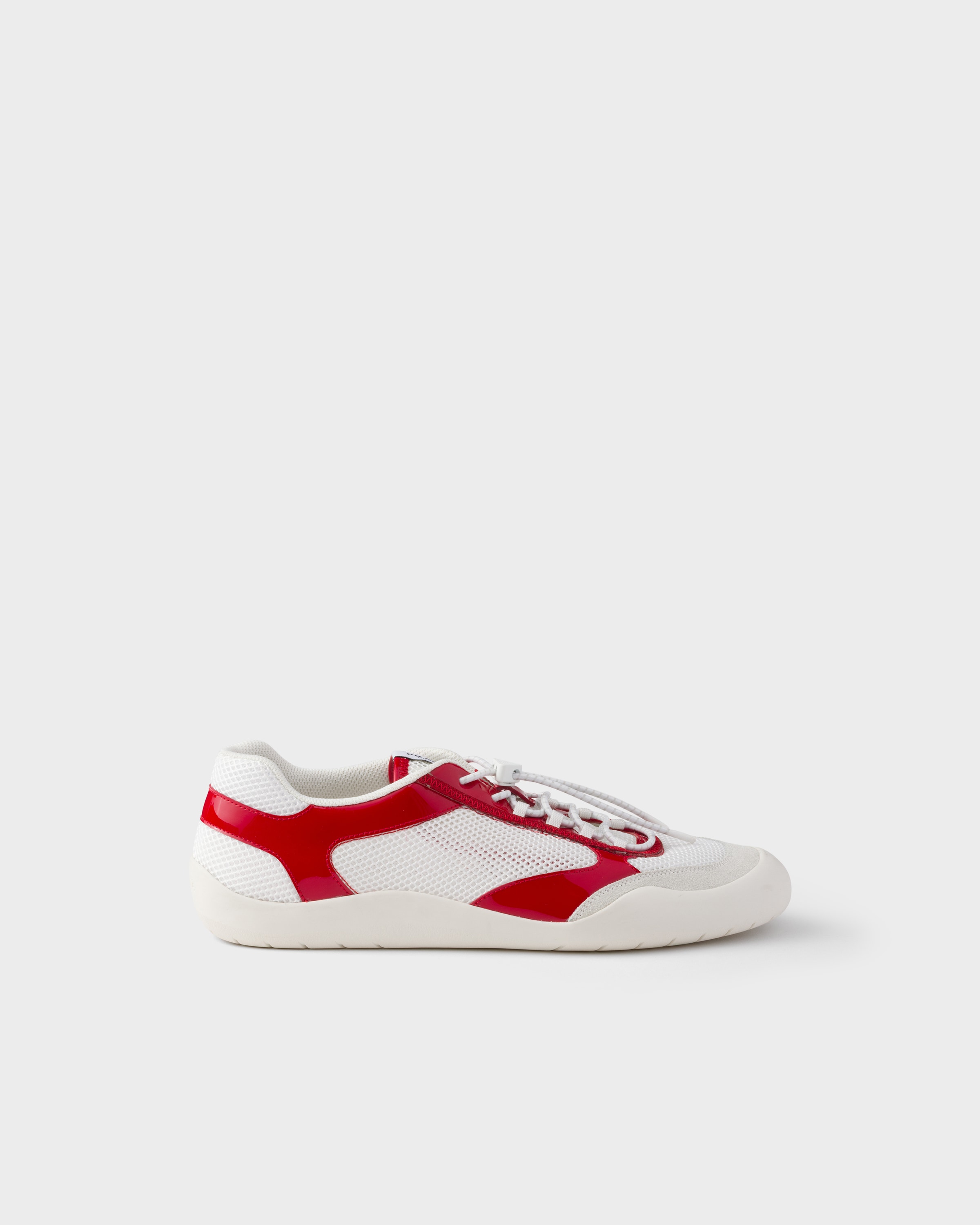Prada Speedrock patent leather and mesh fabric sneakers