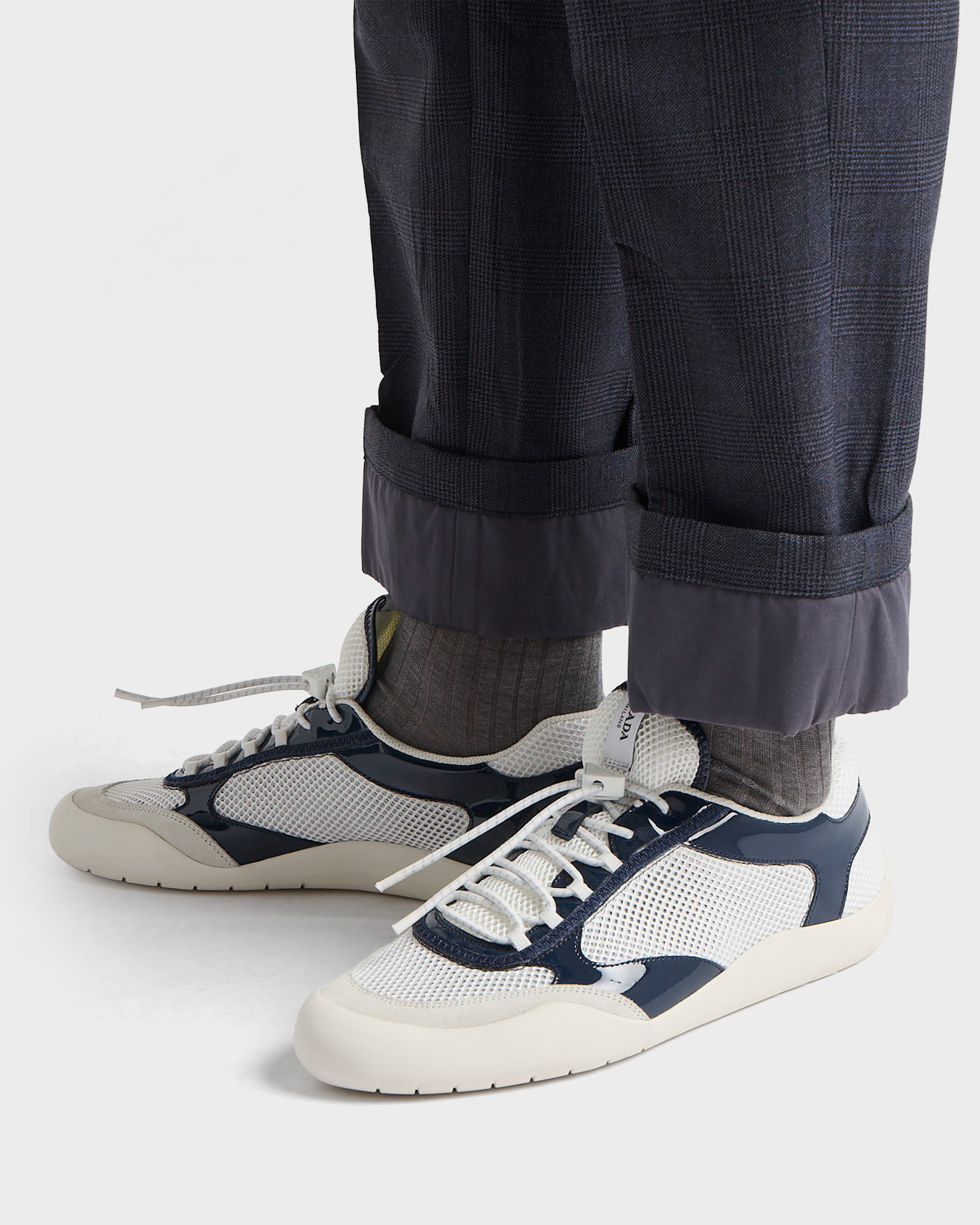 Royal Blue Speedrock patent leather and mesh fabric sneakers