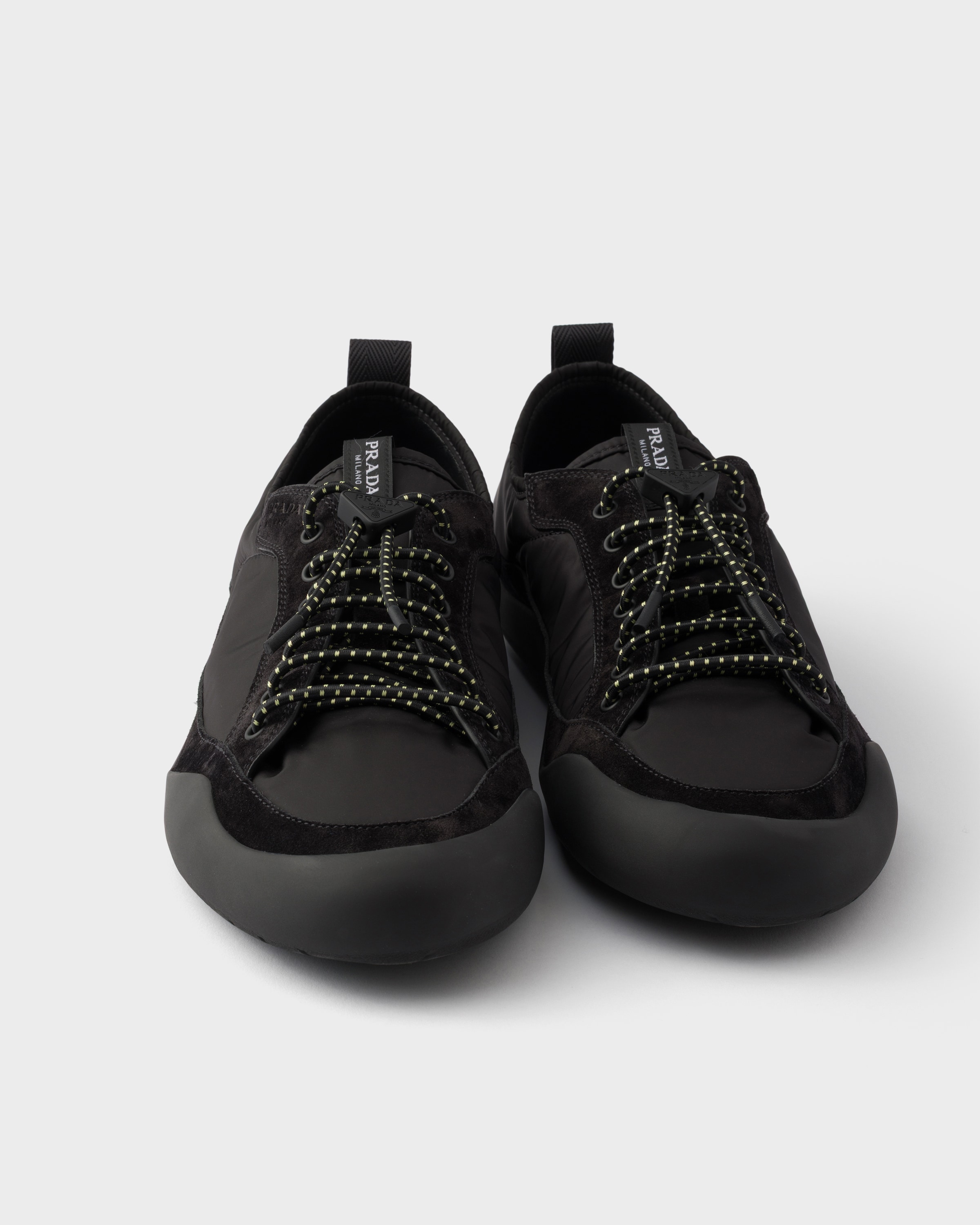 Black Speedrock Re-Nylon and suede sneakers | PRADA - United States
