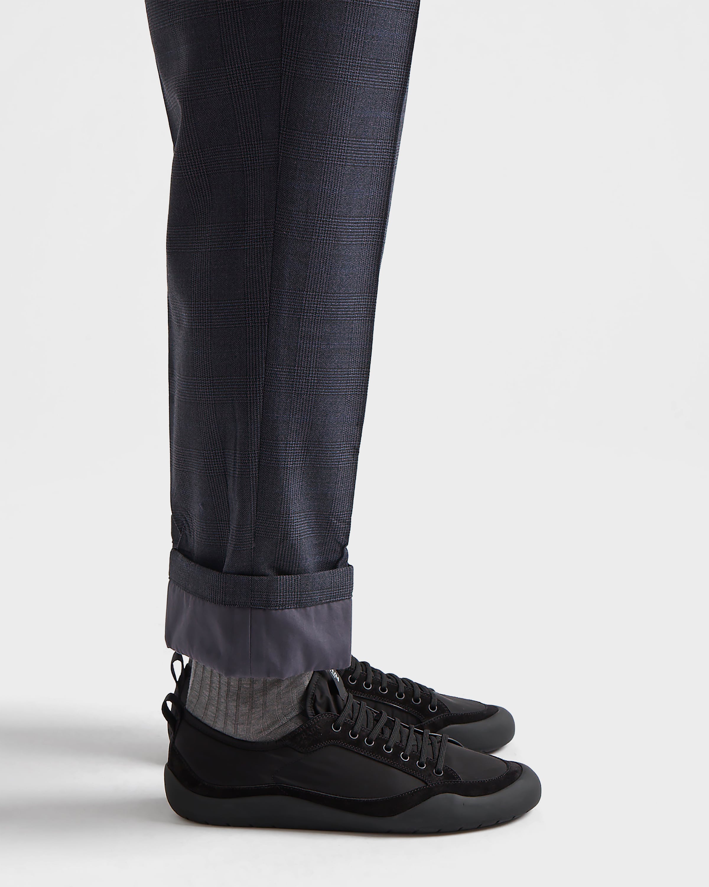 Black Speedrock Re-Nylon and suede sneakers | PRADA - United States