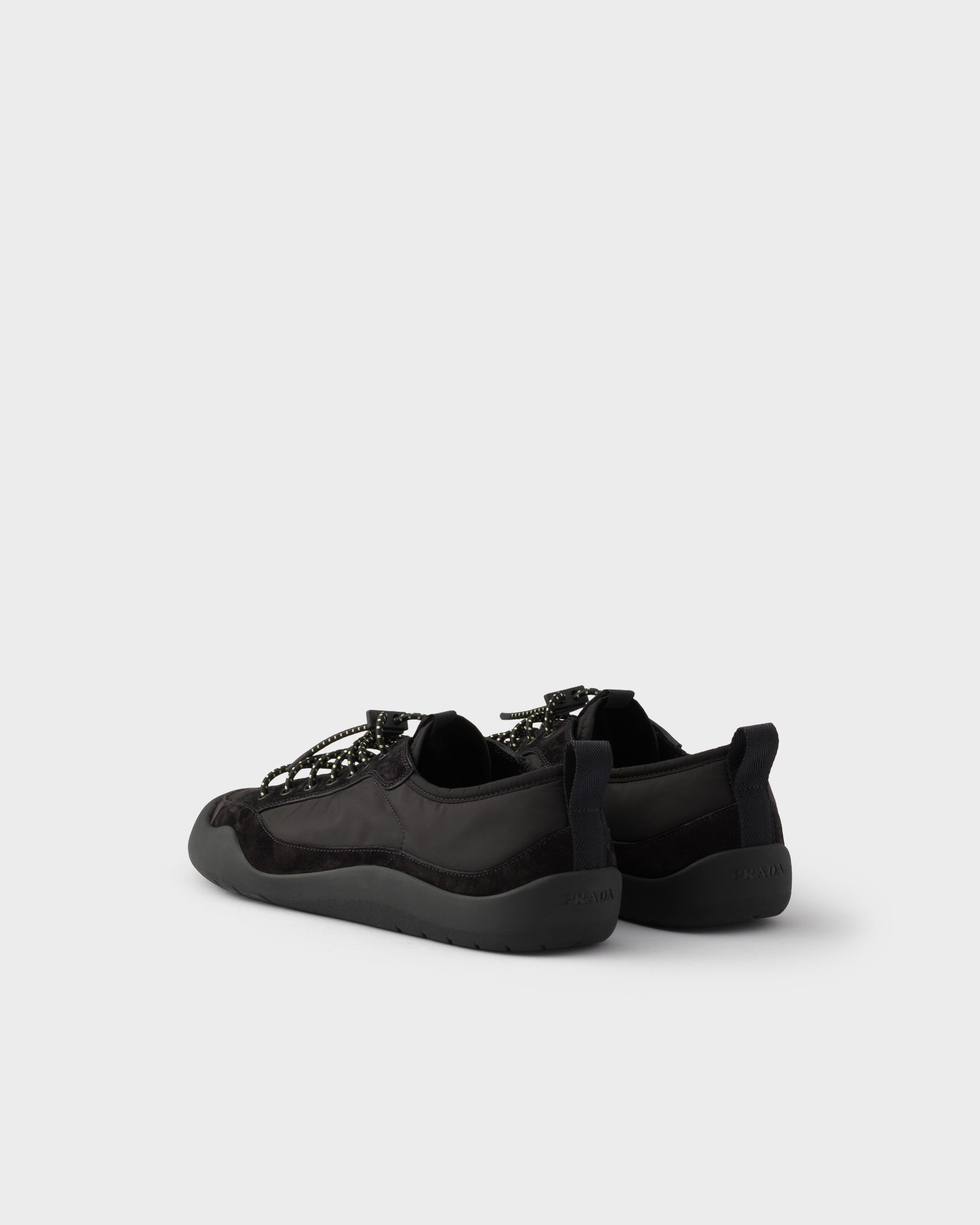 Black Speedrock Re-Nylon and suede sneakers | PRADA - United States