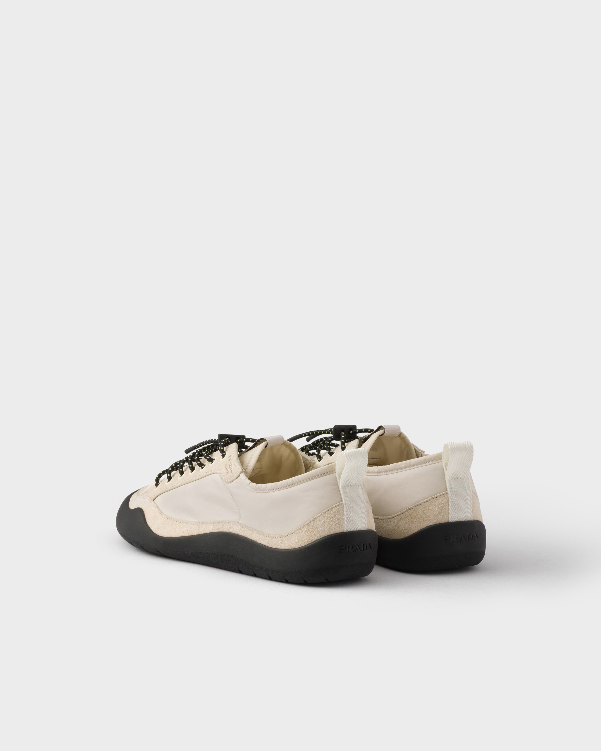 Ivory Speedrock Re-Nylon and suede sneakers | PRADA - United States