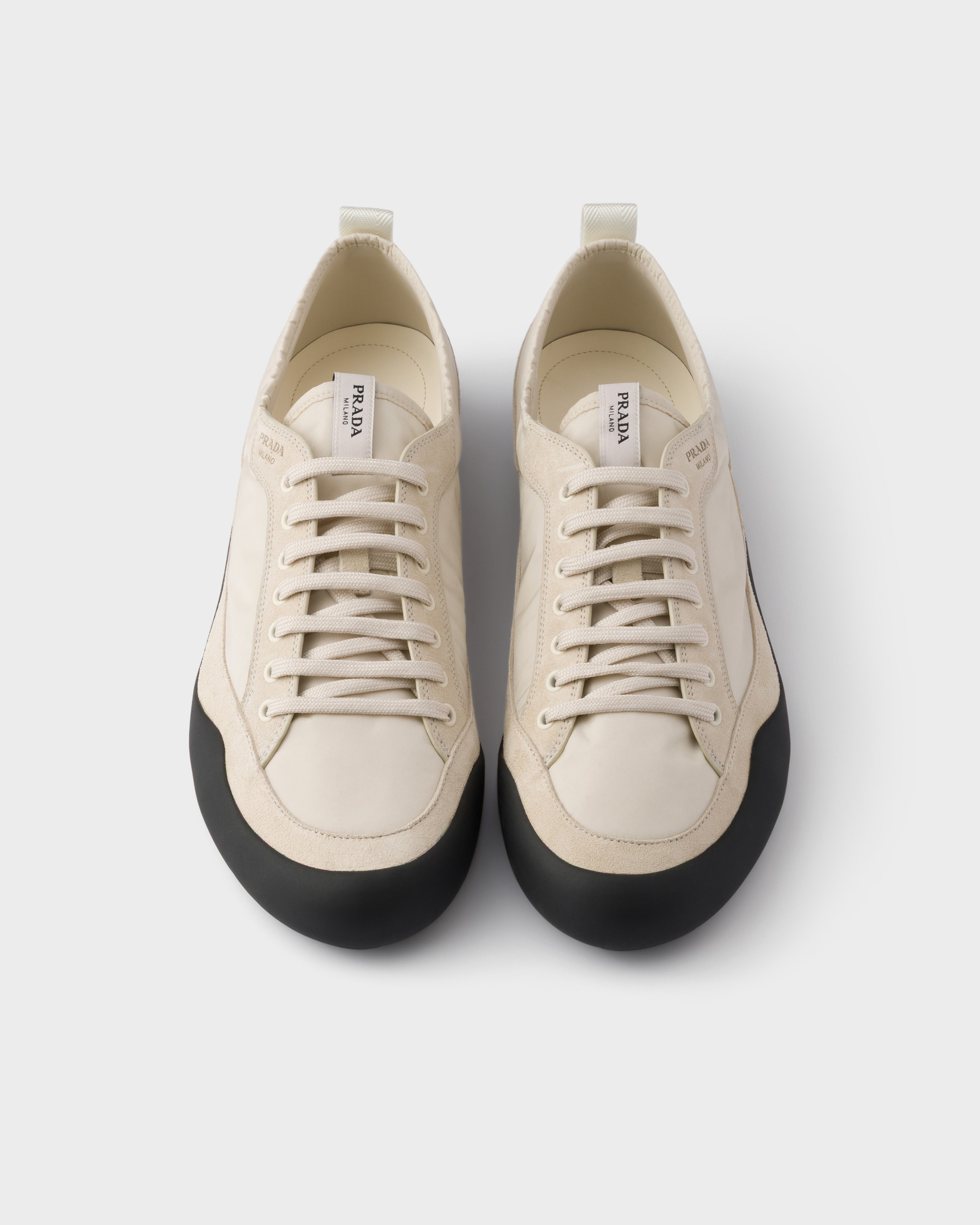 Ivory Speedrock Re-nylon And Suede Sneakers | PRADA - United States