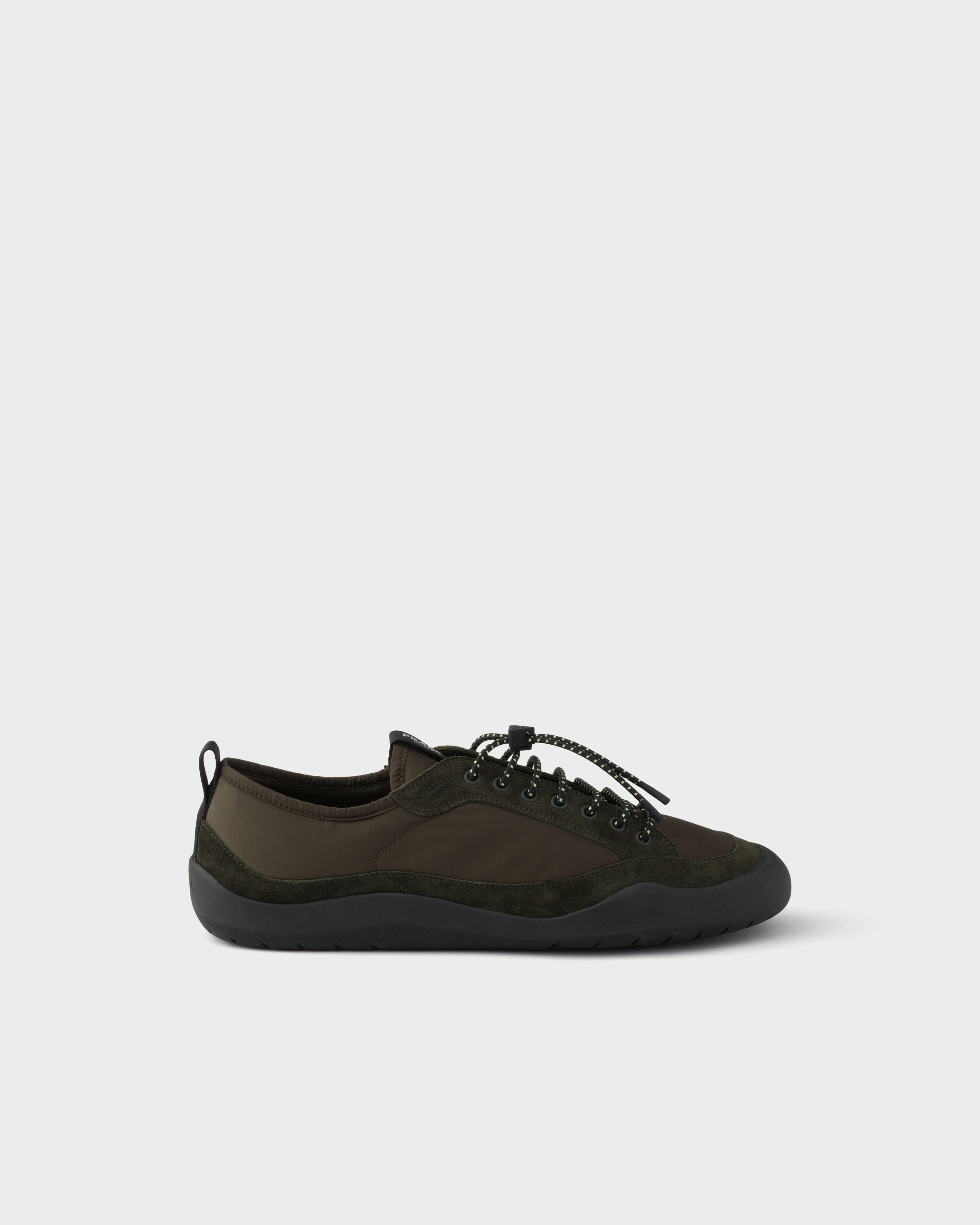 Selva Green Speedrock Re-Nylon and suede sneakers | PRADA - United