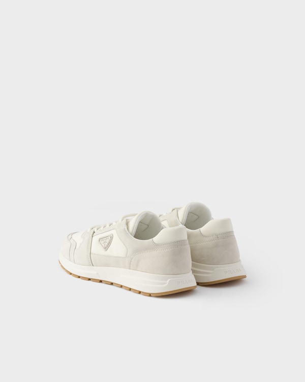 Prax suede and Re-Nylon sneakers - Cream Prax suede and Re-Nylon sneakers - Cream