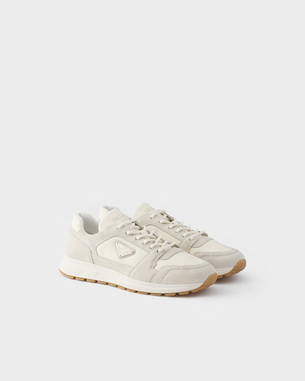 Prax suede and Re-Nylon sneakers - Cream Prax suede and Re-Nylon sneakers - Cream