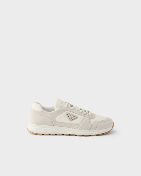 Prax suede and Re-Nylon sneakers - Cream Prax suede and Re-Nylon sneakers - Cream