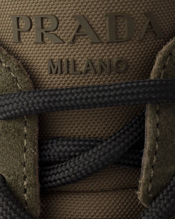 Prax suede and Re-Nylon sneakers - Selva Green Prax suede and Re-Nylon sneakers - Selva Green
