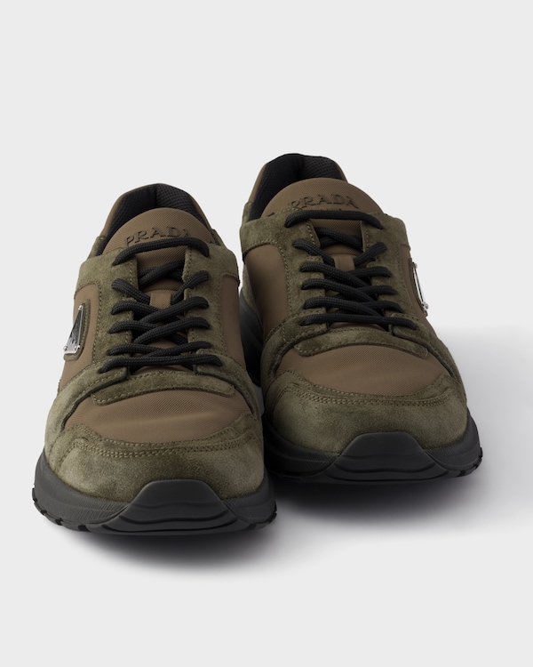 Prax suede and Re-Nylon sneakers - Selva Green Prax suede and Re-Nylon sneakers - Selva Green