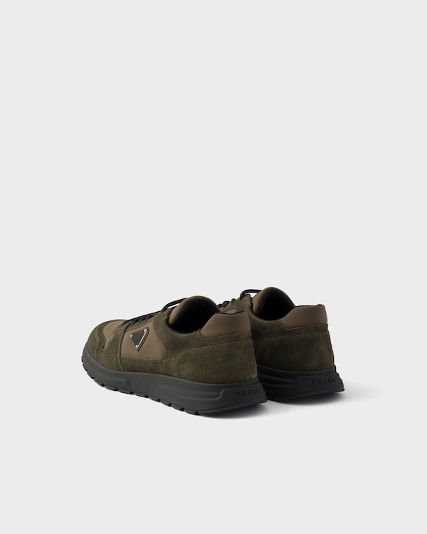 Prax suede and Re-Nylon sneakers - Selva Green Prax suede and Re-Nylon sneakers - Selva Green