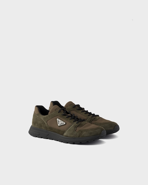 Prax suede and Re-Nylon sneakers - Selva Green Prax suede and Re-Nylon sneakers - Selva Green