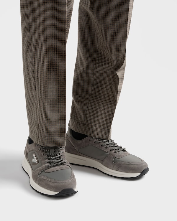 Prax suede and Re-Nylon sneakers - Gravel Gray Prax suede and Re-Nylon sneakers - Gravel Gray