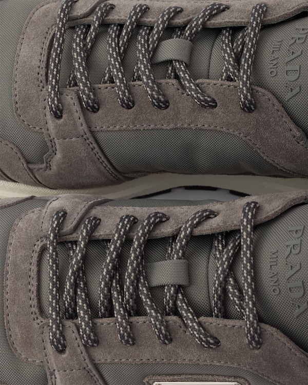 Prax suede and Re-Nylon sneakers - Gravel Gray Prax suede and Re-Nylon sneakers - Gravel Gray