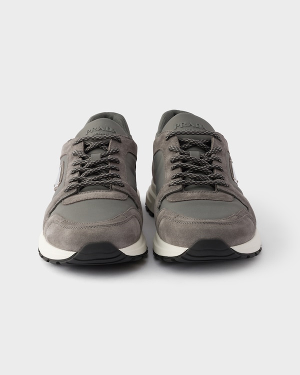 Prax suede and Re-Nylon sneakers - Gravel Gray Prax suede and Re-Nylon sneakers - Gravel Gray