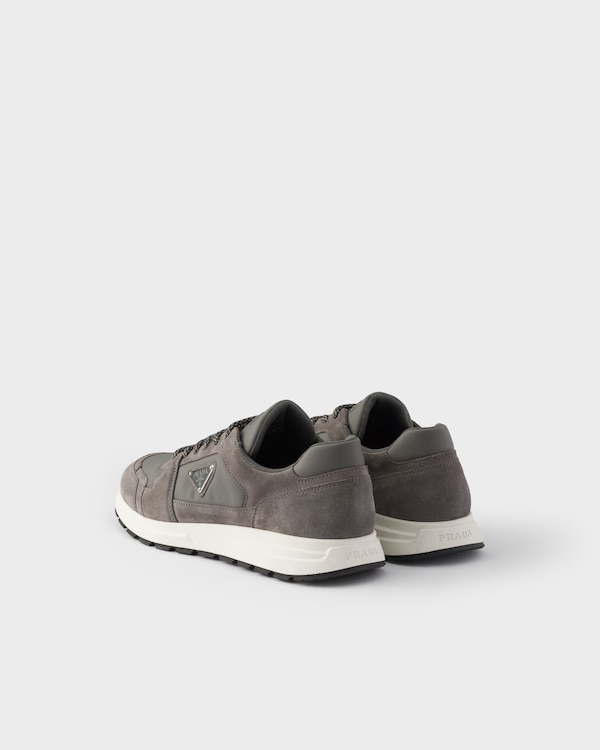 Prax suede and Re-Nylon sneakers - Gravel Gray Prax suede and Re-Nylon sneakers - Gravel Gray
