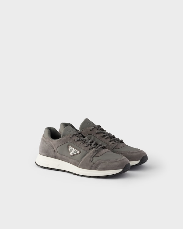 Prax suede and Re-Nylon sneakers - Gravel Gray Prax suede and Re-Nylon sneakers - Gravel Gray