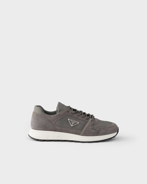 Prax suede and Re-Nylon sneakers - Gravel Gray Prax suede and Re-Nylon sneakers - Gravel Gray