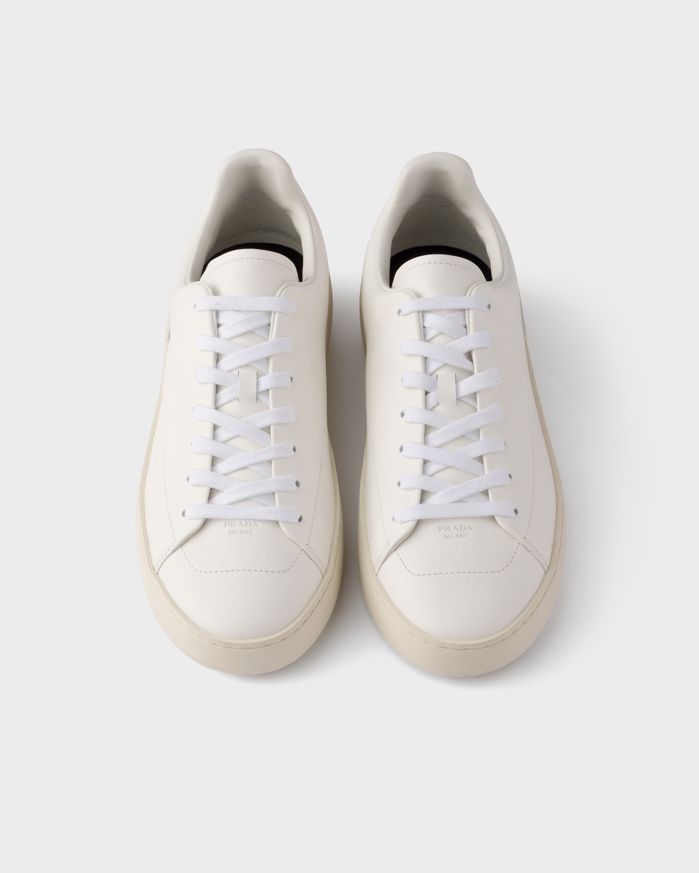 PRADA レザースニーカー ホワイト White Court Leather Sneakers | PRADA - United States