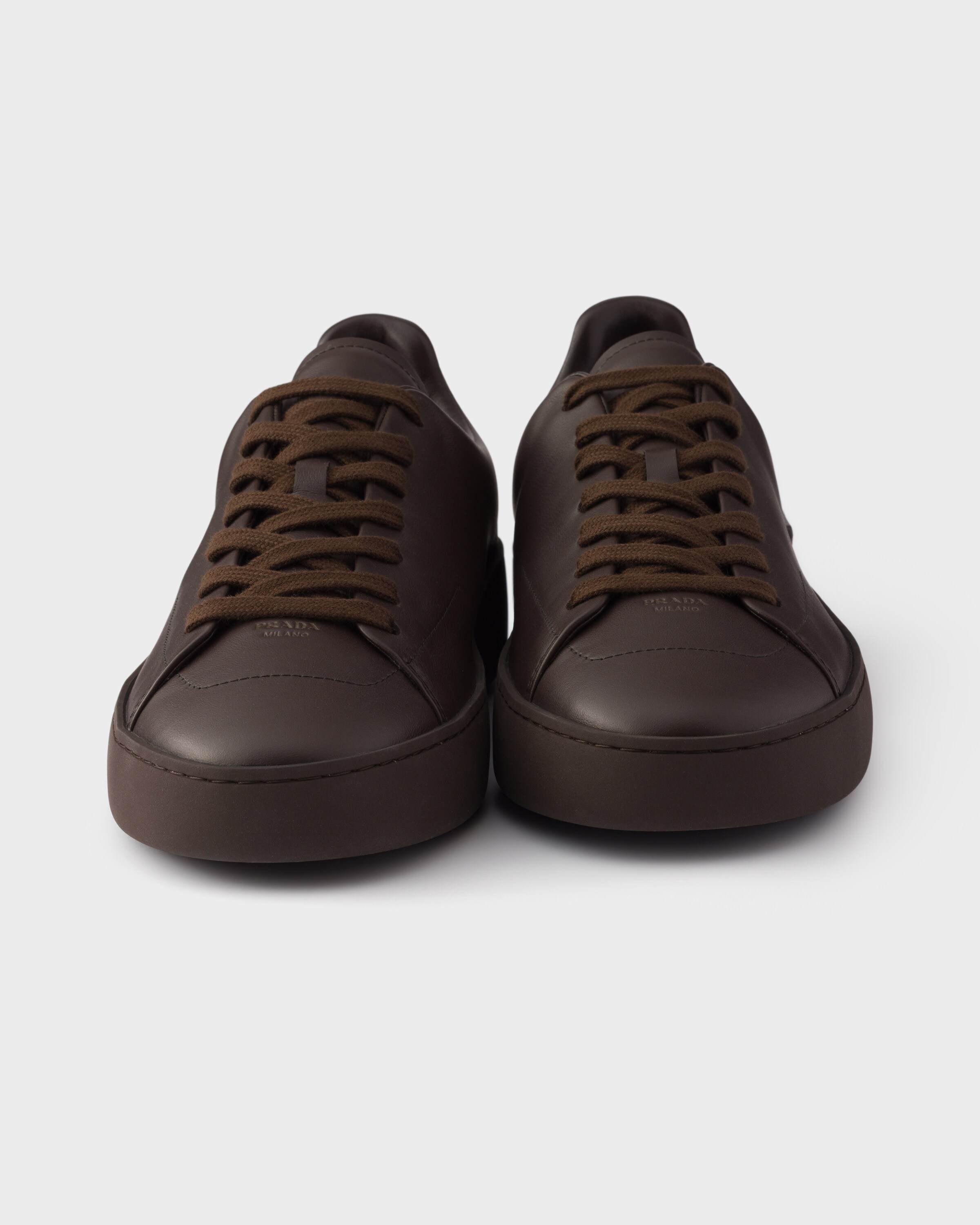 Coffee Court leather sneakers | PRADA - United States
