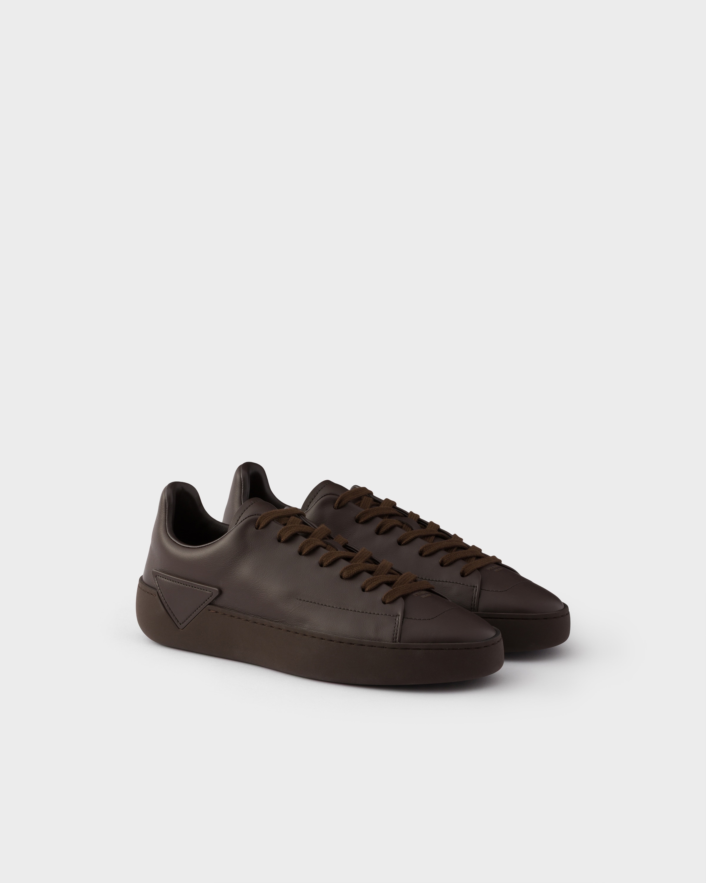 Coffee Court leather sneakers | PRADA - United States