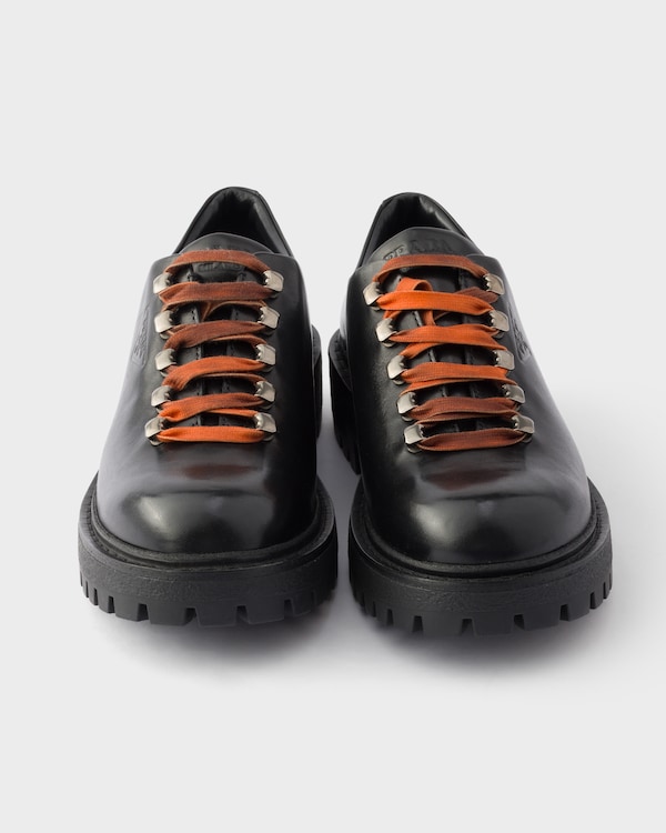 Aged leather lace-up shoes - Black Aged leather lace-up shoes - Black