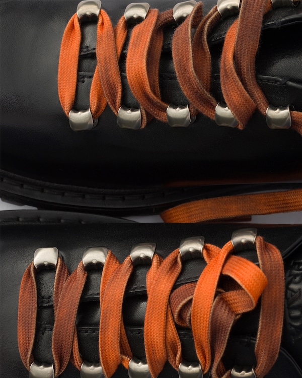 Aged leather lace-up shoes - Black Aged leather lace-up shoes - Black