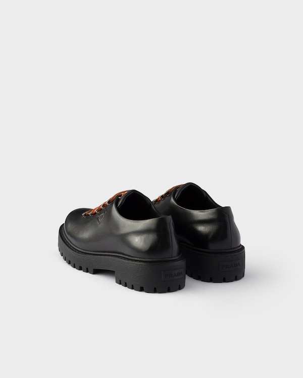 Aged leather lace-up shoes - Black Aged leather lace-up shoes - Black