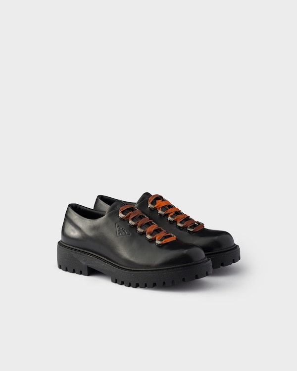 Aged leather lace-up shoes - Black Aged leather lace-up shoes - Black