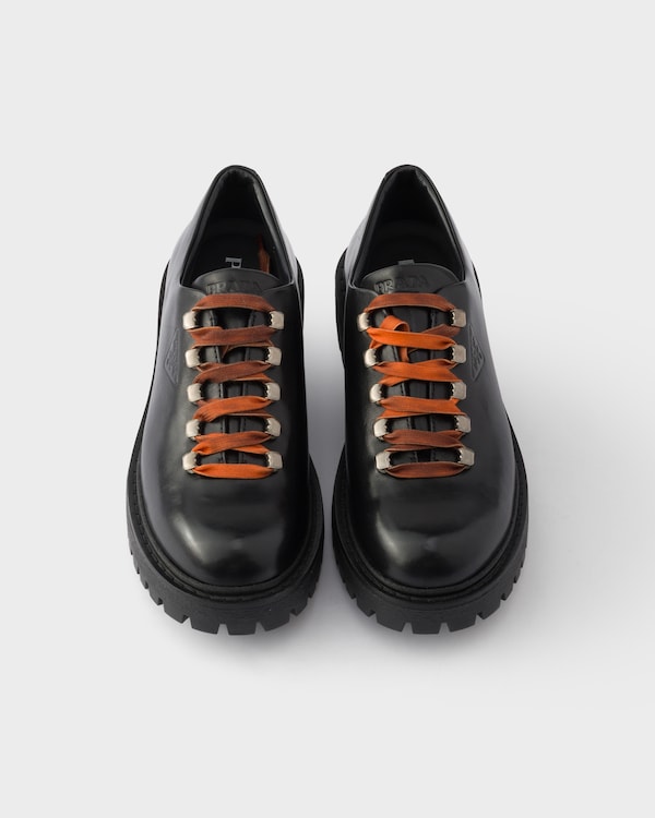 Aged leather lace-up shoes - Black Aged leather lace-up shoes - Black