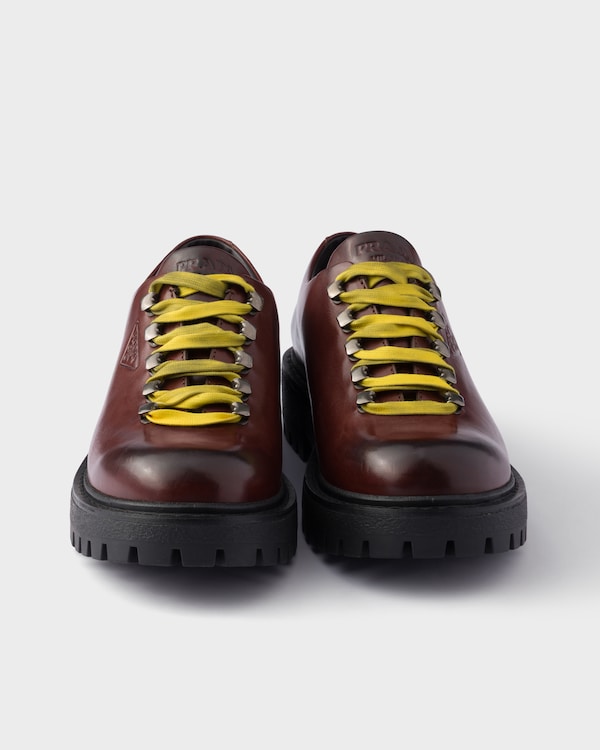 Aged leather lace-up shoes - Cocoa Brown Aged leather lace-up shoes - Cocoa Brown