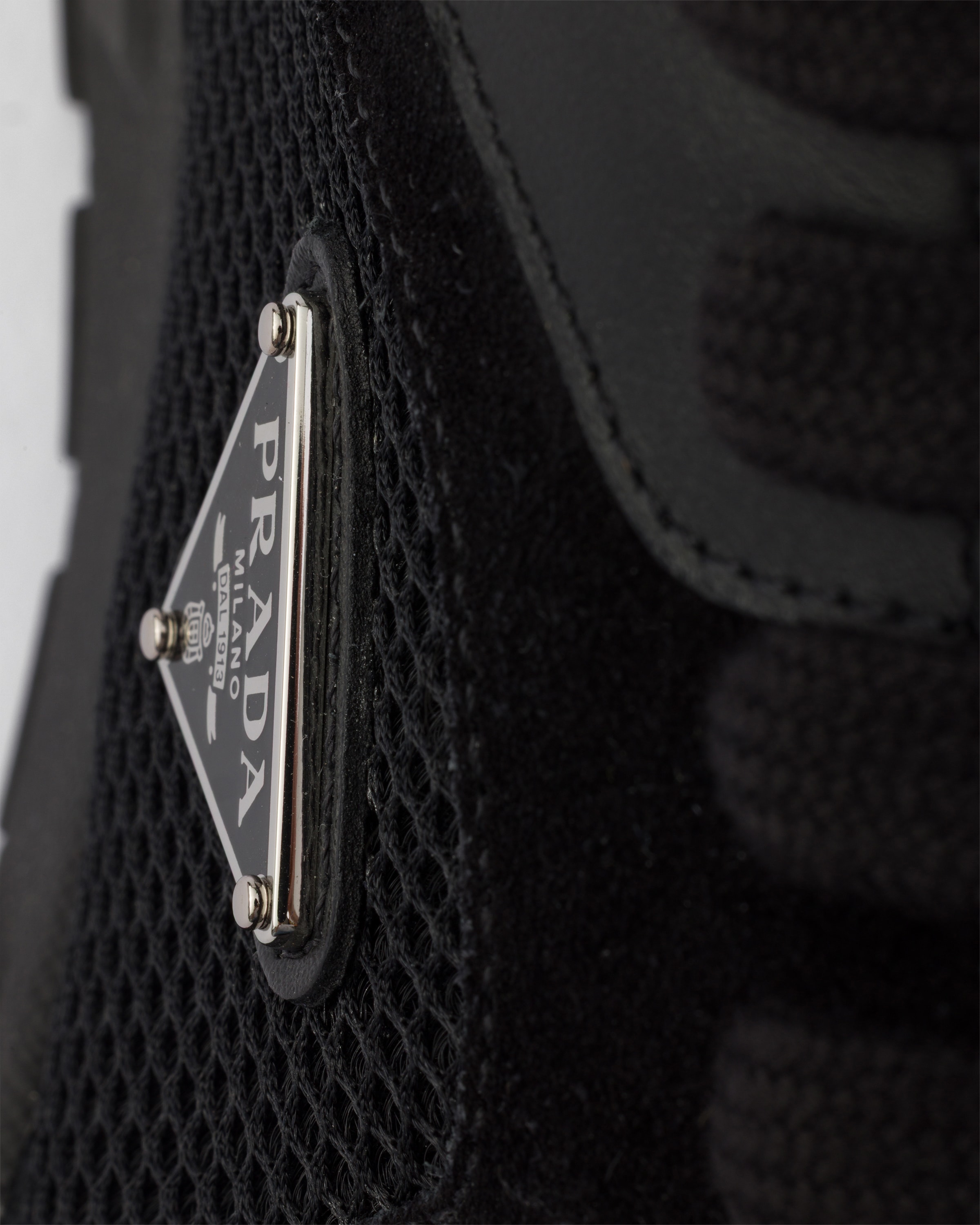 Black Prax Leather And Fabric Sneakers | PRADA - Netherlands