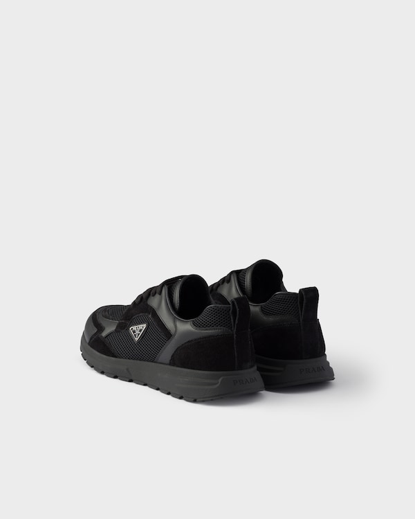 Prax leather and fabric sneakers - Black Prax leather and fabric sneakers - Black