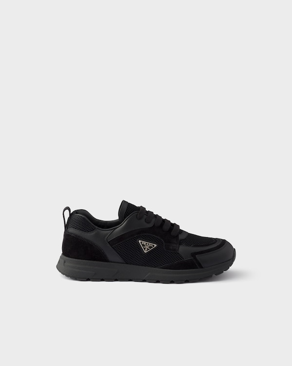 Prax leather and fabric sneakers - Black Prax leather and fabric sneakers - Black