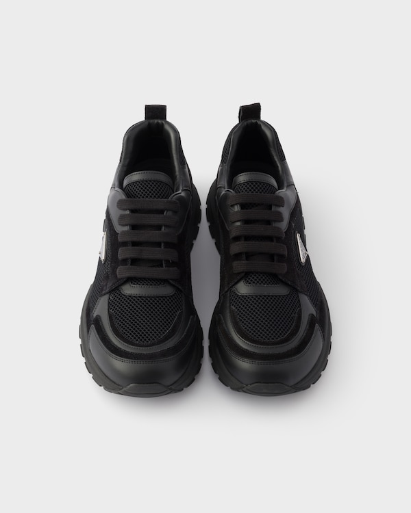 Prax leather and fabric sneakers - Black Prax leather and fabric sneakers - Black