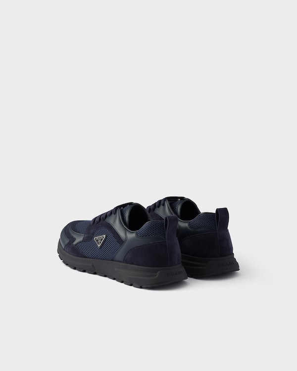 Prax leather and fabric sneakers - Navy Prax leather and fabric sneakers - Navy