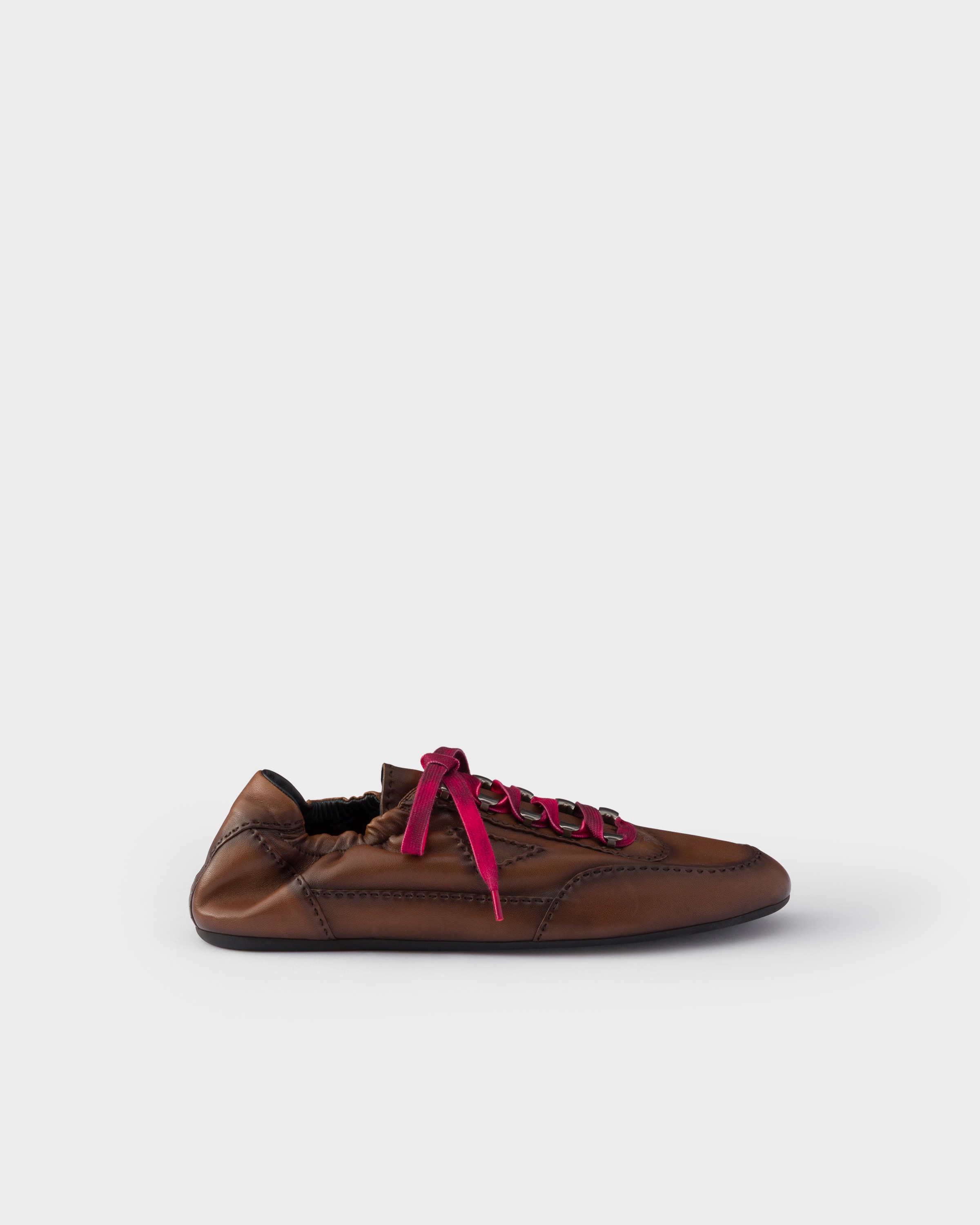 Prada Collapse antiqued nappa leather sneakers with hooks