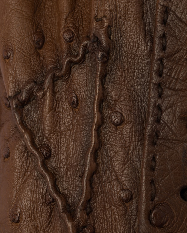 Collapse ostrich leather sneakers - Tobacco Collapse ostrich leather sneakers - Tobacco