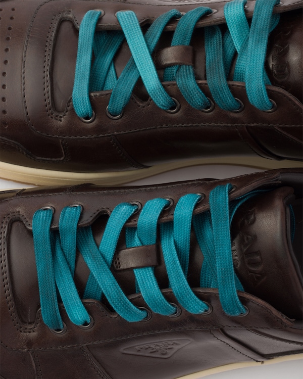 Downtown aged leather sneakers - Teak Downtown aged leather sneakers - Teak