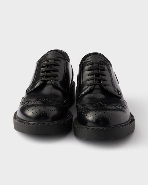 Derbies Brogue en cuir brossé chocolat - Noir Derbies Brogue en cuir brossé chocolat - Noir