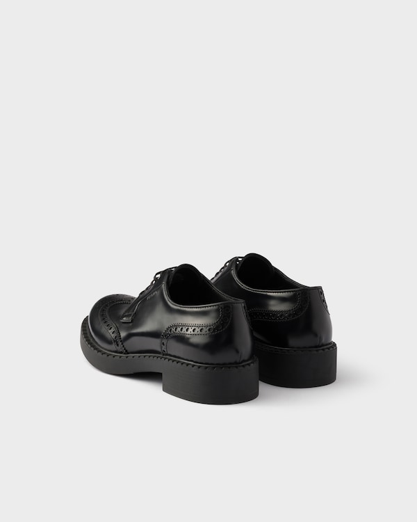 Derbies Brogue en cuir brossé chocolat - Noir Derbies Brogue en cuir brossé chocolat - Noir