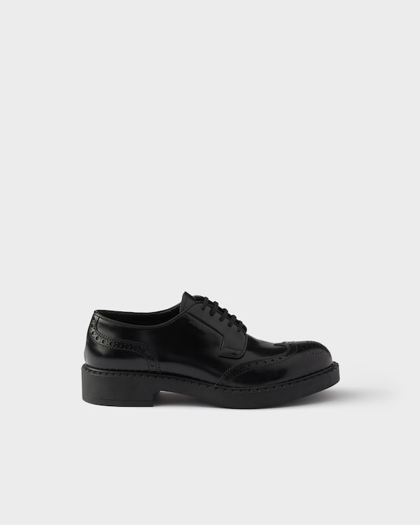 Derbies Brogue en cuir brossé chocolat - Noir Derbies Brogue en cuir brossé chocolat - Noir