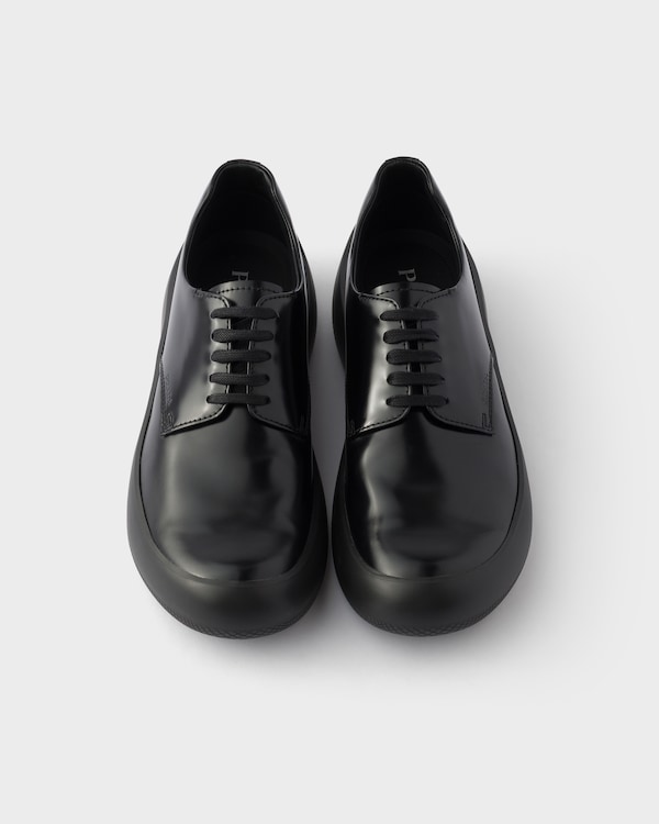 Brushed leather laced shoes - Black Brushed leather laced shoes - Black