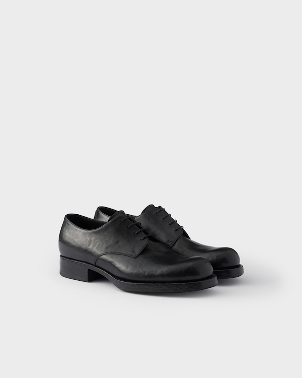 Zapatos con cordones de piel envejecida - Negro Zapatos con cordones de piel envejecida - Negro