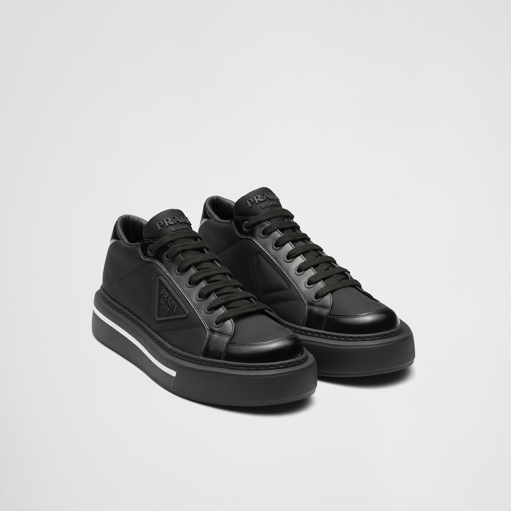 Prada Prada Macro Re-Nylon and brushed leather sneakers 1