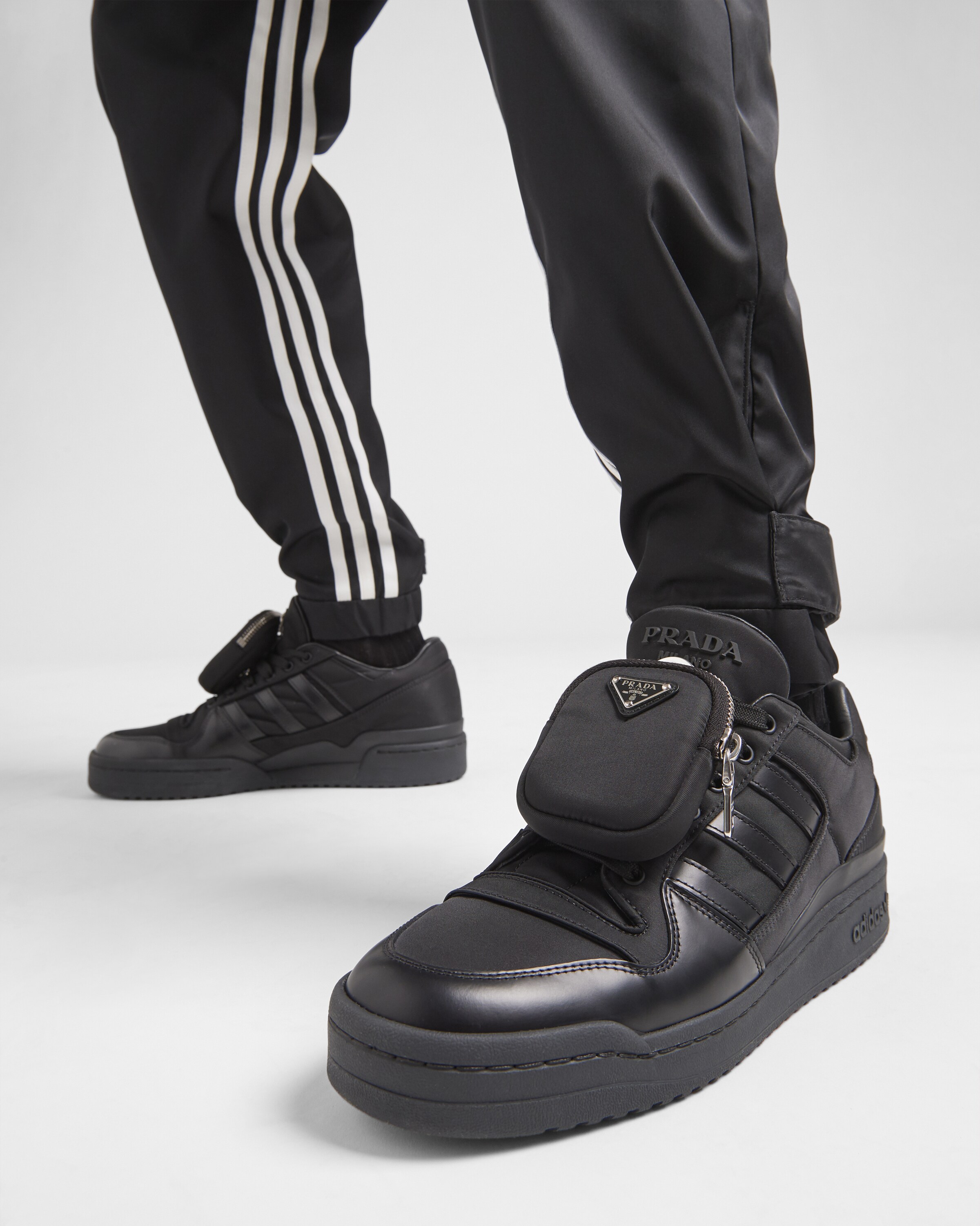 Black adidas for Prada Re-Nylon Forum sneakers | Prada