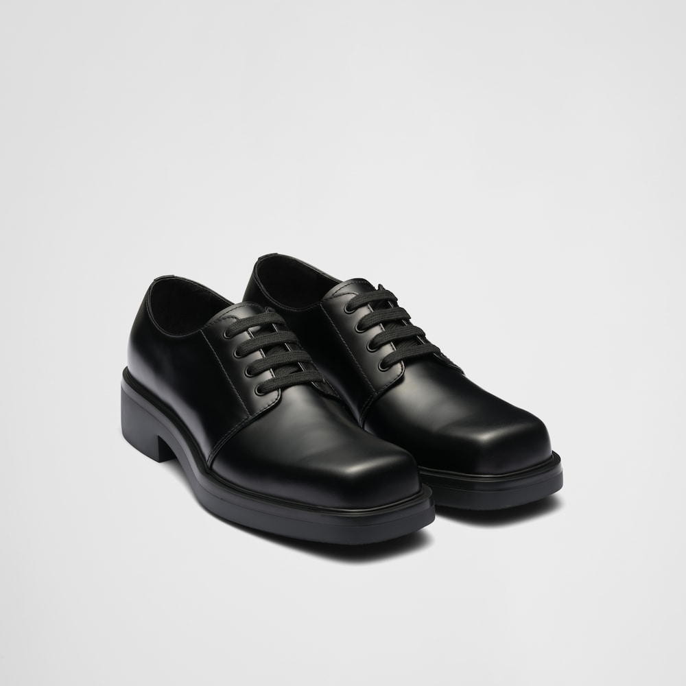 Urban Style: Black and Green Prada Shoes Derby