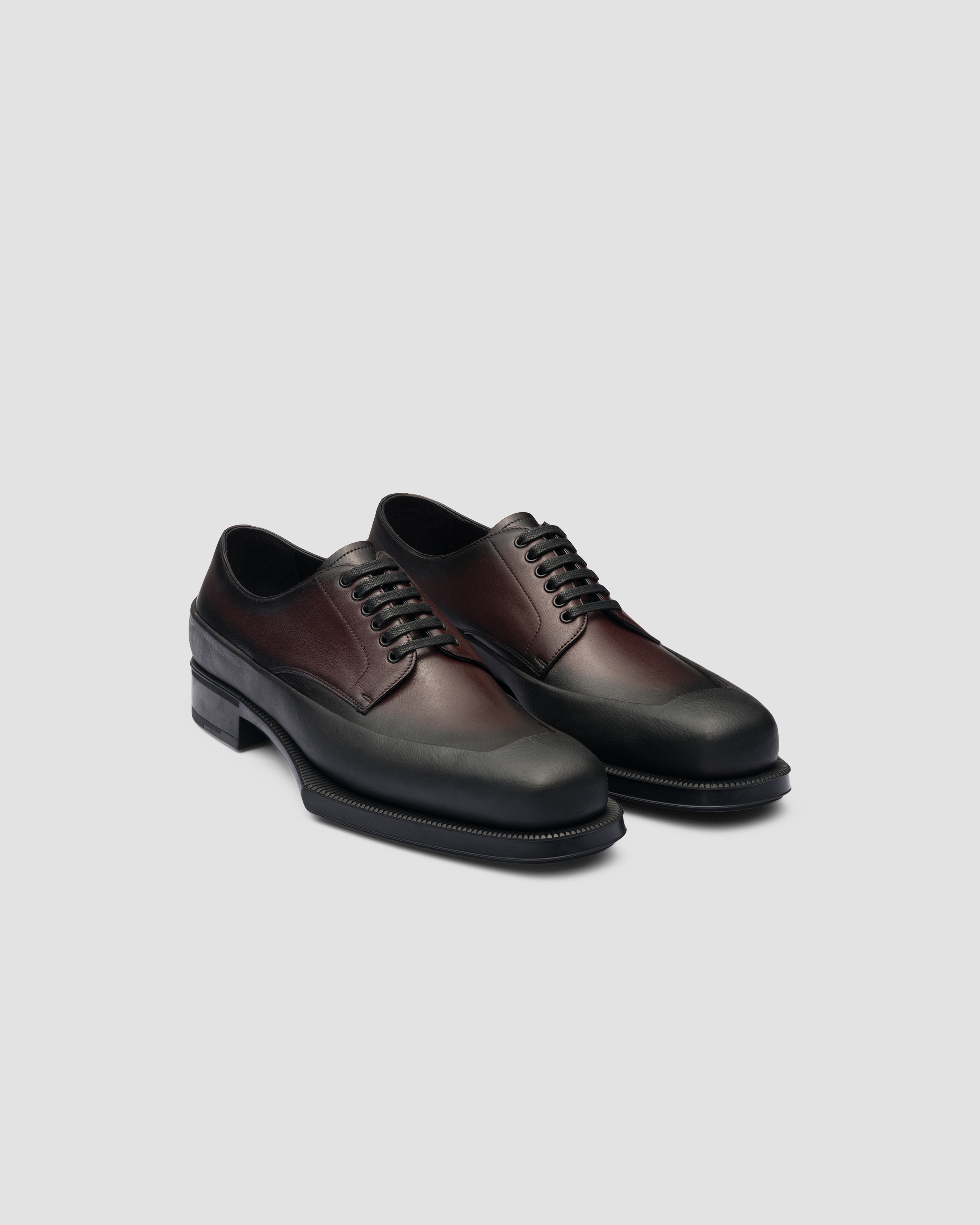 Classic Gentlemen: Prada Calfskin Derby Shoes - Shoe Effect