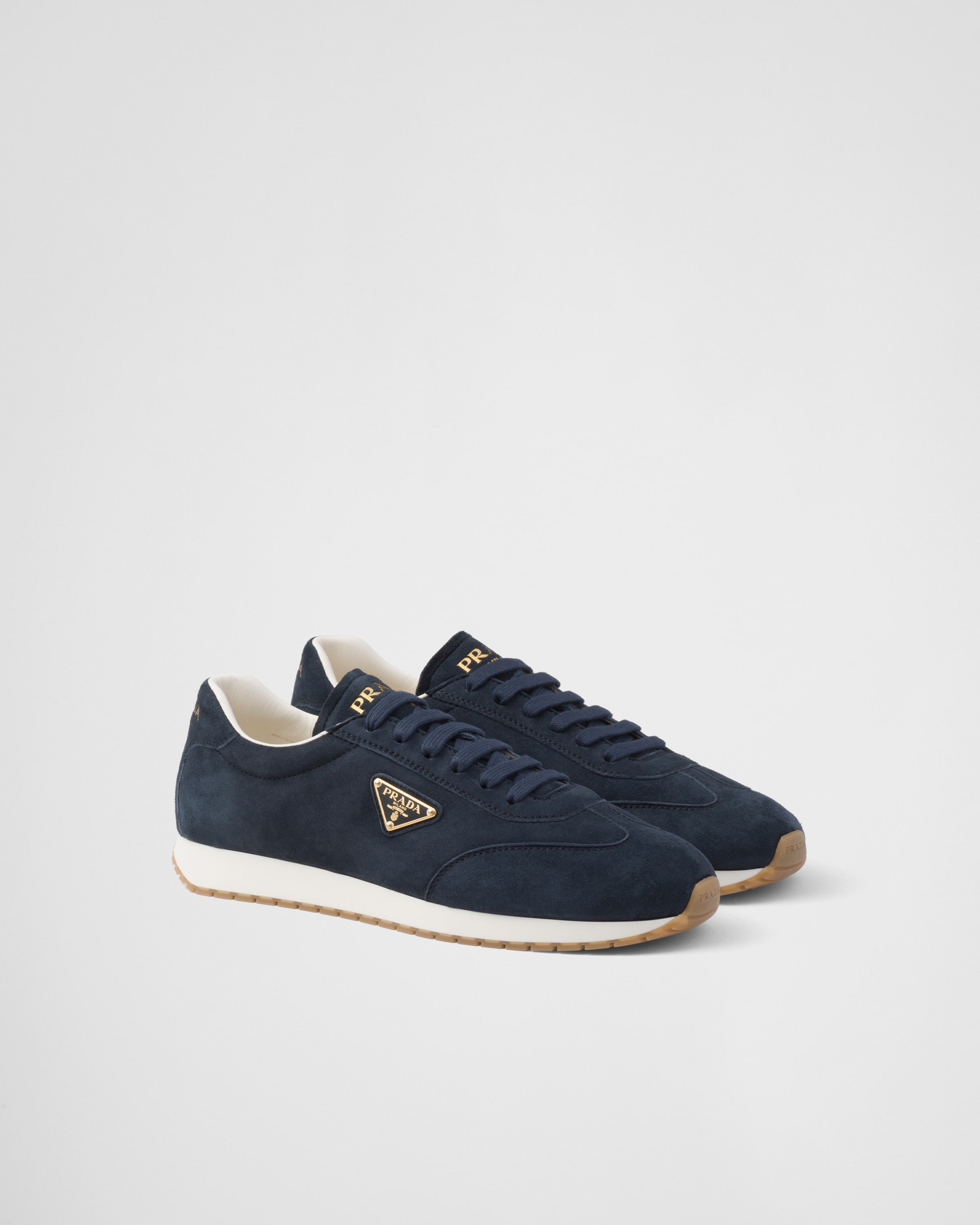 Prada Rank Suede Trainers In Blue